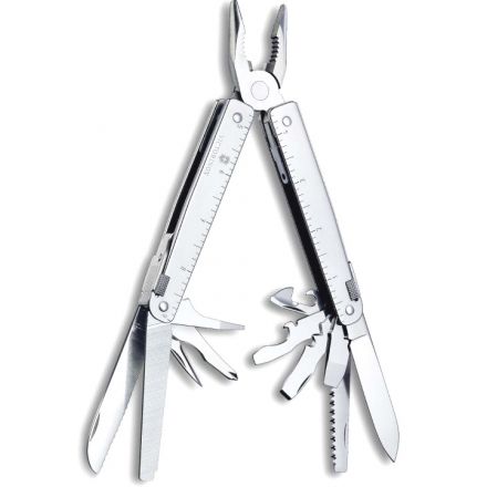 Мультитул Victorinox SwissTool, 115 мм, 28 функций, нержавеющая сталь, кожаный чехол в комплекте